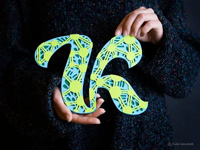 Letter K Paper Lettering art cut cyrillic font handdrawn handtype letter lettering logo paper type typography