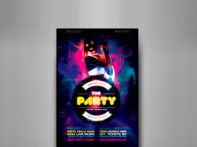 The Party Flyer Template band disco dj electro festival music night club party promotion sexy show vertical