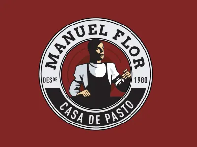 Logo Manuel Flor cuizine illustrative logo