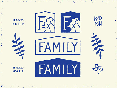 Family design dogs family hardware home house icon kkdw logo texas