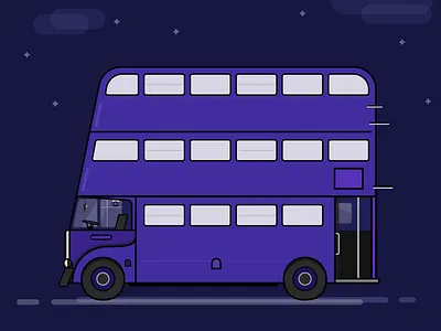 Knight Bus flat harry potter illustration knight bus potter