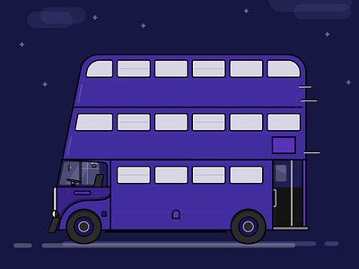 Knight Bus flat harry potter illustration knight bus potter
