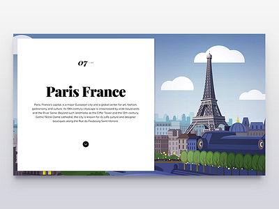 Travel Blog UI cards france illustration paris travel ui