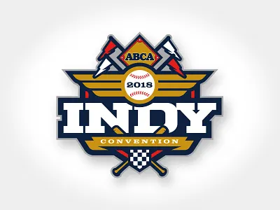 ABCA 2018 Indy Convention Concept baseball custom design diamond event home plate illustration indiana indy ribbon sports wings