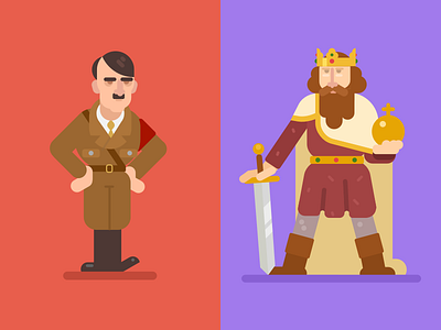 Hitler and Charlemagne character design charlemagne conquerors hitler illustration king leaders