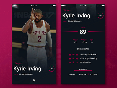 Nba 2k17 | Smartphone Game design mobile ui userexperience userinterface ux