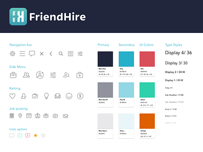 Friendhire Ios App Ui Kit Syles app icons ios styleguide ui uikit