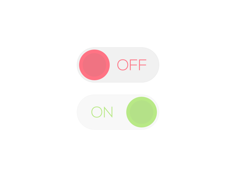 Example of Daily UI #015 - On/Off Switches