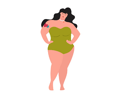 Curvalicious character design curves illustration plus size vector