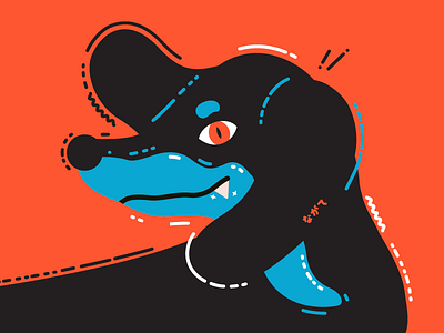 Naga #3 dachshund flat illustrator vector