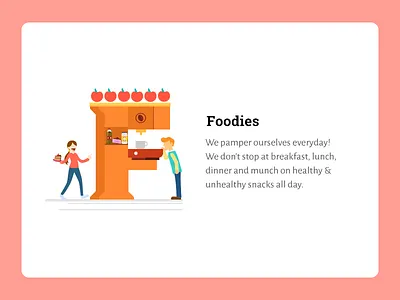 Foodies alphabet careers designer food foodies happiness illustrator love material ui ux