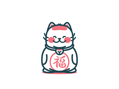 maneki neko cat design drawing graphic illustration lucky maneki neko vector