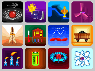 Energy Sources Icons Set energy icons set sources