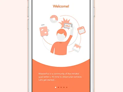 Welcome onboarding page calendar fitness food hola onboarding phone photo picture travel welcome