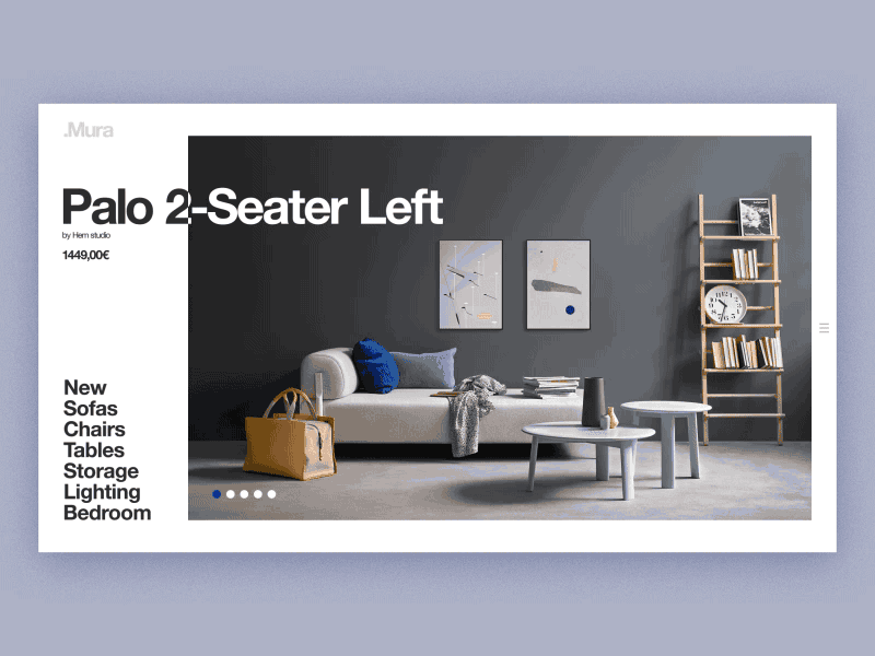 .Mura Slider - UI Animation baskerville brand craft design furniture helvetica interior logo makers product