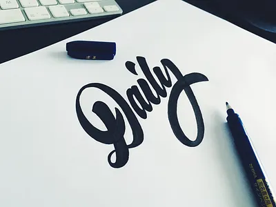 Daily calligraphy daily flow handwriting lettering logo script sketch type typography