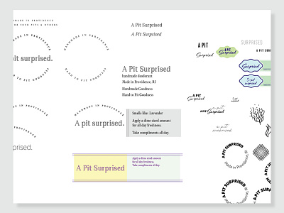 Concepts for A Pit Surprised. branding concepts deodorant handmade homemade ideas illustrator pattern