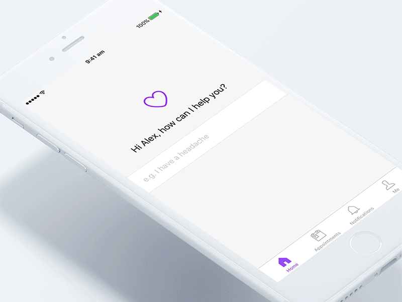 babylon health new AI experience ai chat design health intro ios minimal nlp ui ux