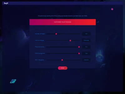 Bright III agency black blue branding bright graphics mobile packages planets purple raff hbb space web