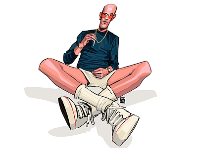 Day Thirty. Final. Hunter Thompson art character design digital draw illustration novelember portrait writer