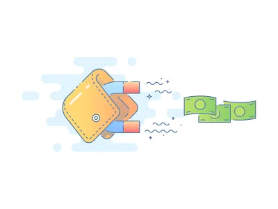 Capture Sales flat lined magnet money pocket sales wallet