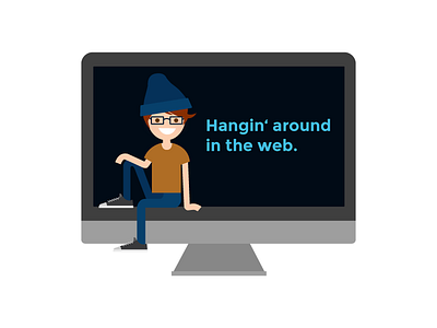 Hangin' around in the web beanie hat girl illustration portfolio screen short hair sneaker ui website