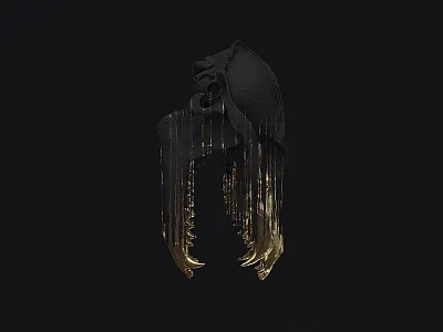 Carpe Noctem 3d billelis black engraved gold latin ornate pattern skull statue vector