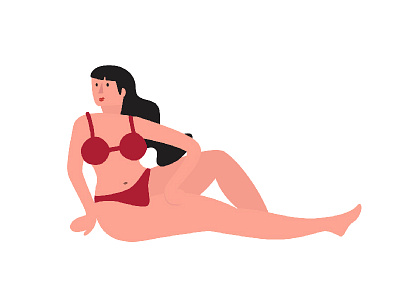 Posing character design curves illustration plus size vector