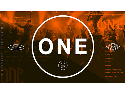 One Event Graphic circles event icons orange