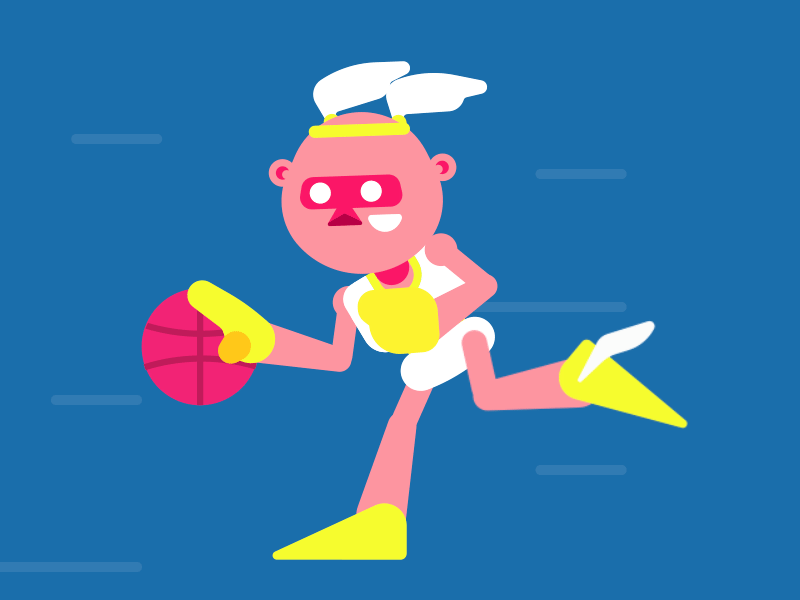 Basketball dribbbling - Rio run cycle after effects ball basketball character flat gif illustration loop olympics rio2016 run cycle