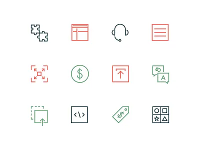 Dopkin arrow dollar icons iconset outline puzzle set site theme vector web zoom
