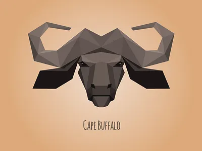 Low poly Cape Buffalo abstract african animal buffalo face lowpoly polygon portrait zoo