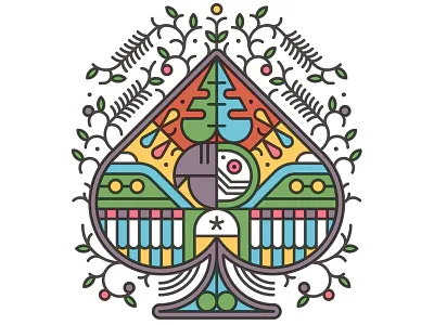 Ace bird card design graphic icon illustration logo parrot pattern retro vector vintage