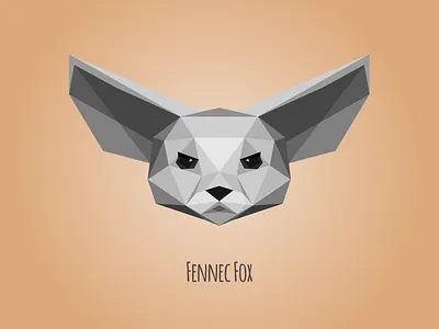 Low poly Fennec Fox abstract african animal face fennec fox lowpoly polygon portrait zoo