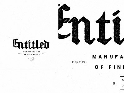 Entitled Goods blackletter branding kansas city lock up logo sans serif