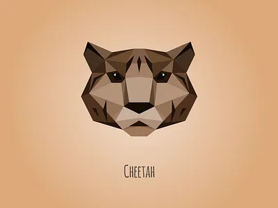 Low poly Cheetah abstract african animal cheetah face lowpoly polygon portrait zoo