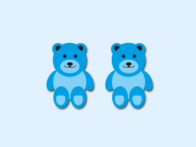 Twin bears! animal babies baby boys bears blue boy congrats cute illustrate shapes vector