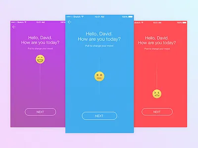 Mood Tracker app flat ios mobile mobile app mood mood tracker picker slider smile tracker