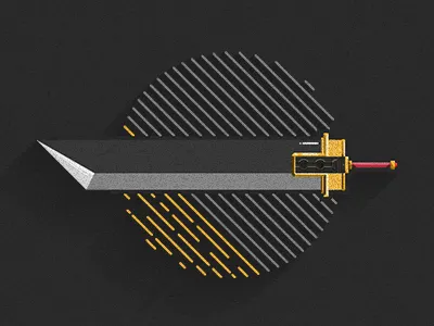 The Buster Sword buster sword final fantasy flat illustrator vector weapons