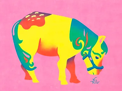 Rainbow pony gradient grass illustration pink pony rainbow texture