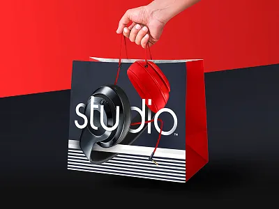 Beats by Dre - Shopping Bag apple beats by dre black colors graphic design idea modern red shopping bag studio