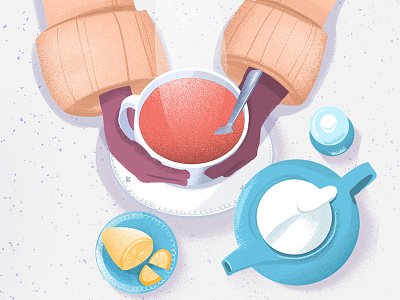 Teatime illustration lemon motion design tea