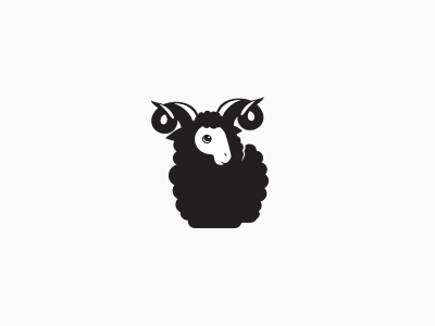 Black Sheep animal black logo negative space sheep simple
