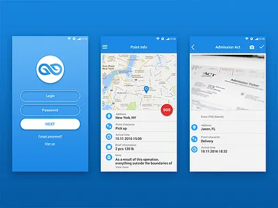 Android App Concept for Logistics Company android app company design list login logistics map ui