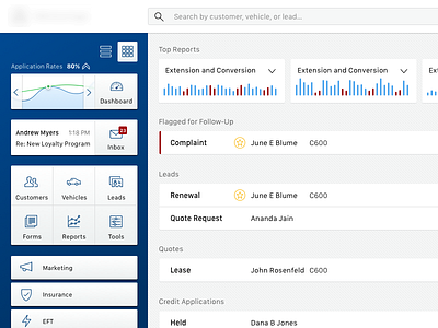 Framework Exploration dashboard sidenavigation