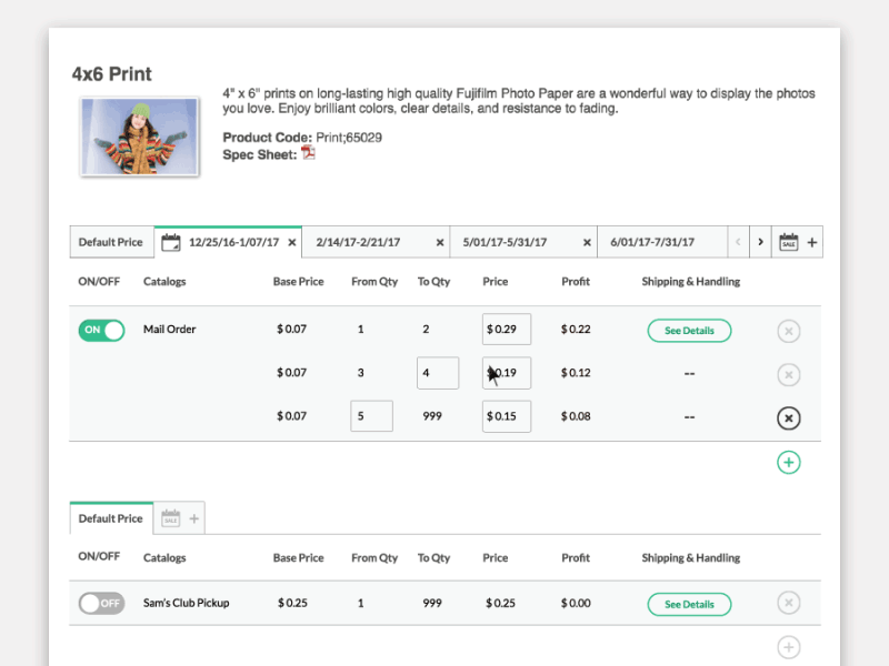 Pricing UI / Delete tabs - yes calendar confirmation delete interactive pricing remove sale date sales table tabs trash ui animation