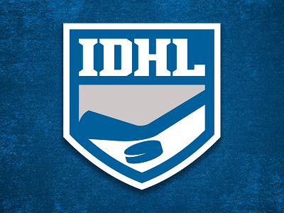 IDHL blue branding grey illustration logo puck shield sports stick