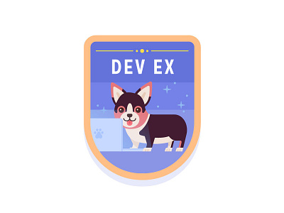 Corgis can code too! badge corgi dev illustration patch