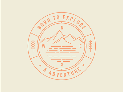 Traverse | Born to Explore badge brand branding illustration logo mountain outdoors simple travel typography