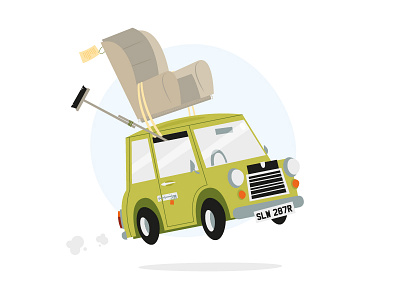 Mr. Bean's Austin Mini 1000 armchair austin austin mini austin mini 1000 car illustration illustrator mini mister bean mr bean mr. bean